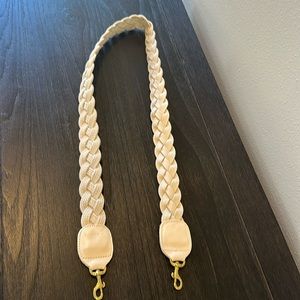Clare V cream braided cross body strap